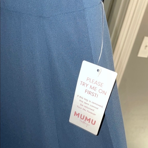 🖤Show Me Your MuMu Blue Sleeveless V-Neck Sundress - Picture 4 of 4